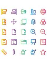 Graphic Designer Icon Set 30 isolated on white background vector