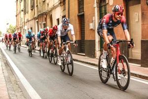 Imperia, IM Liguria, Italy  March 20, 2022 An important cycling race in a small town in Italy in March. The name of the competition is Milano-Sanremo 2022 photo