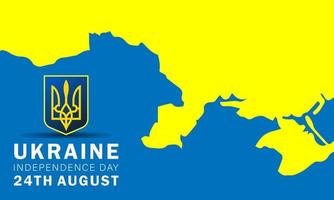 tarjeta de saludos de aniversario del día de la independencia de ucrania. diseño de plantilla de fiesta nacional ucraniana. día de la independencia de ucrania. 24 de agosto vector