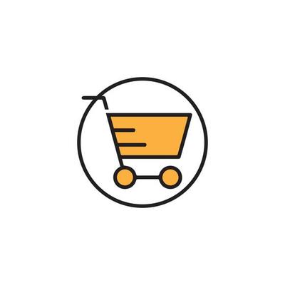 Shop, store basket vector icon Template