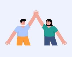 Happy people showing positive gestures vector