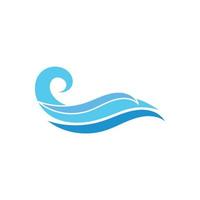 Ola de agua, plantilla de logotipo de diseño de ilustración de vector de playa de onda