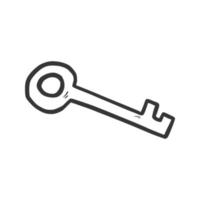 Key doodle icon. Hand drawn vector