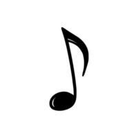 Music note doodle drawn style vector