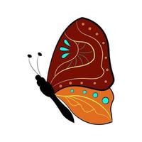 insecto alado exótico mariposa, ilustración vectorial. mariposa de colores con alas grandes vector