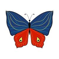 insecto alado exótico mariposa, ilustración vectorial. mariposa de colores con alas grandes vector