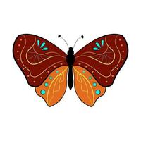 insecto alado exótico mariposa, ilustración vectorial. mariposa de colores con alas grandes vector