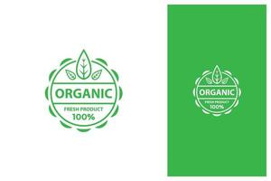 organic fresh natural badge label seal sticker stamp vector logo design