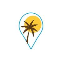 diseño de vector de plantilla de logotipo de ilustración de verano de palmera