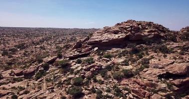 Aerial View to the Laas Geel, cave formations on the rural outskirts of Hargeisa, Somaliland video