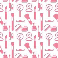 Seamless texture from cosmetics icons, pattern, abstract background, wallpaper vector