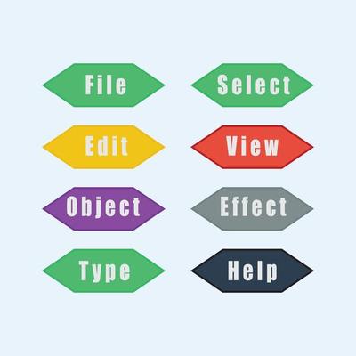 Modern vector set of trendy flat buttons. icons for web design and interface