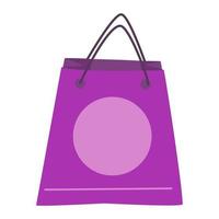 bolsa de la compra. venta del día mundial de los derechos del consumidor. la bolsa de compras vacía está aislada en blanco. ilustración de dibujos animados de vectores