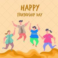 Happy friendship day flat illustration vector