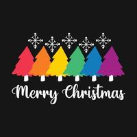 Merry Christmas Tree Pride Gay Vector T-shirt