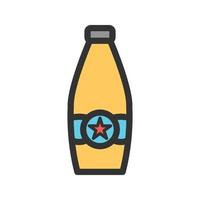 Beer Bottle II Filled Line Icon vector