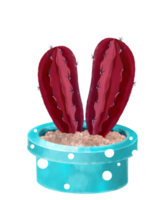 cactus aquarelle en pot png