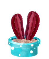 Watercolor Cactus in Pot png