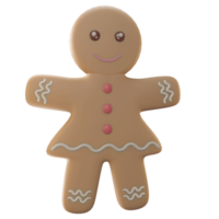 3D Illustration object, merry Christmas with gingerbread, use for web, app, celebration, advertising, etc png