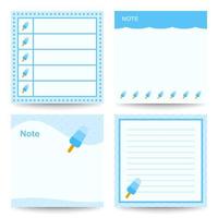 Set of square notepads with Ice Cream vector