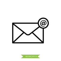 Envelope icon vector logo design flat style