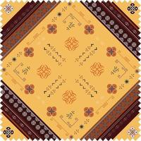 Abstract scarf pattern with design and geomatric ornament on color motif style vector