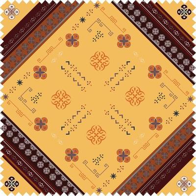 Abstract scarf pattern with design and geomatric ornament on color motif style