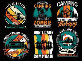 Camping t shirt design free download vector