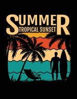 vector de diseño de camiseta de surf de verano