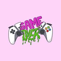 Split joystick says game over Illustration Controller Vector