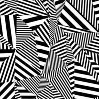 Black and white pattern, abstract geometric contrast background. Vector.
