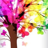 abstract background, tree with branches made of colorful butterflies. vector