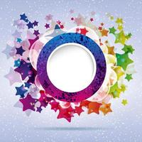 abstract design round frame on a background with stars. vector
