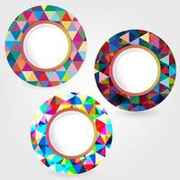 Set of bright circles frames. Vector illustrasion.