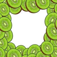 Fruit frame. Pattern, pear kiwies. Vector illustration.