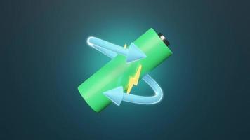 3d animation with battery charge indicator isolated video