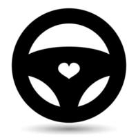 Steering wheel vector icon isolated on a white background.