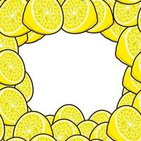 Fruit frame. Pattern, pear lemons. Vector illustration.