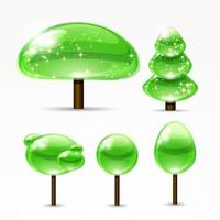 Web abstract trees. A set of glossy icons. Vector illustration.