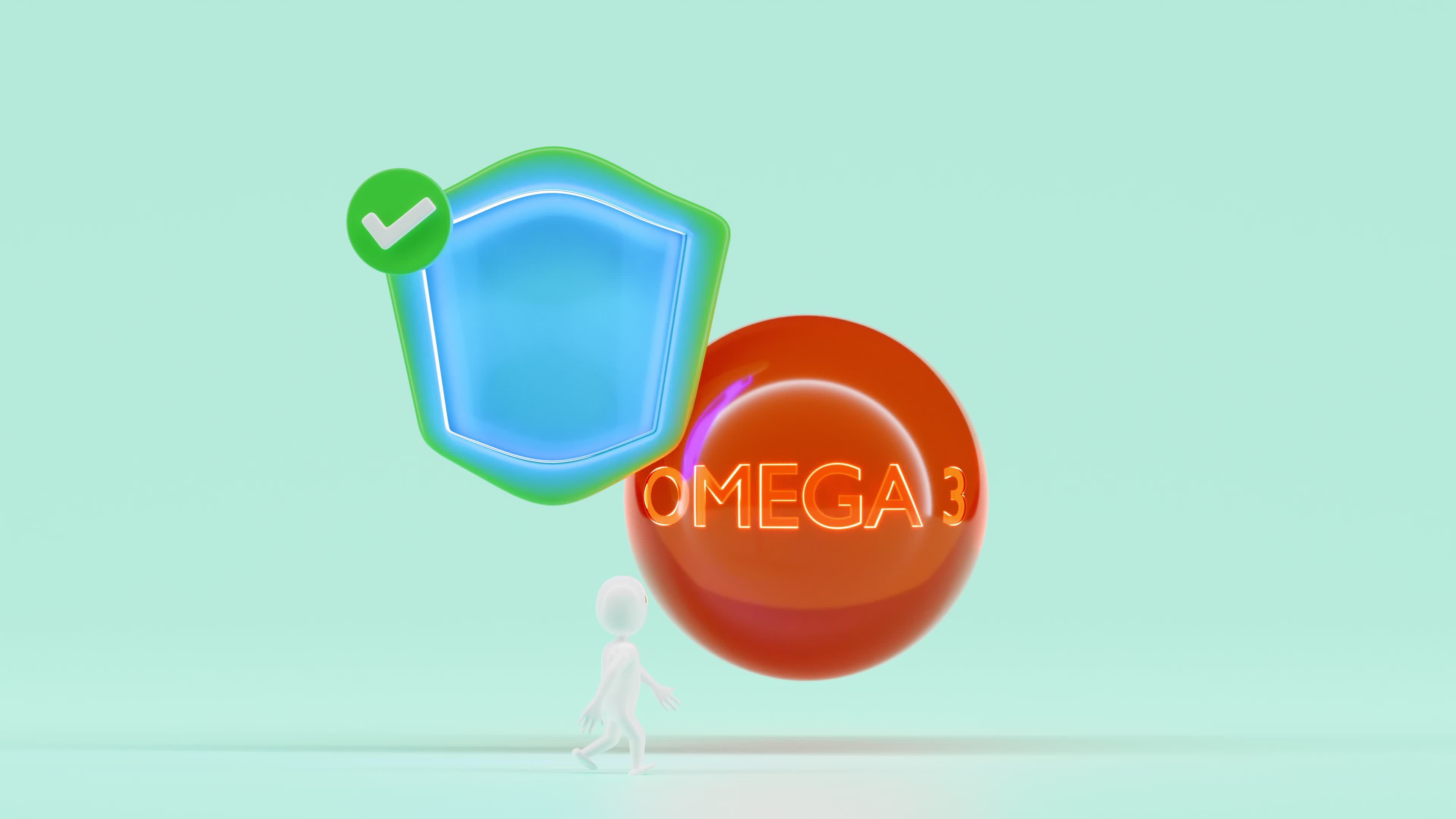 3d protect your health with omega 3 fatty acids, shield icon, stick man miniature, checkmark, The vitamins your body needs concept, isolated on green background. 3d animation 9266094 Stock Video at Vecteezy 3d protect your health with omega 3 fatty acids, shield icon, stick man miniature, checkmark, The vitamins your body needs concept, isolated on green background. 3d animation 9266094 Stock Video at Vecteezy