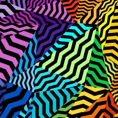Black and colorful pattern, abstract geometric contrast background. Vector.