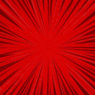 Abstract comic red background for style pop art design. Retro burst template backdrop. Light rays effect. Vintage comic book style, halftone modern print texture, vector.