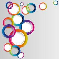 marco de círculos de aro de colores abstractos sobre un fondo blanco. vector