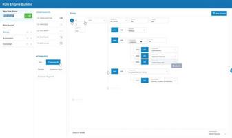 Rule engine builder, rule engine GUI design. It can be used to build software rules, and conditions like if-else or statements, less than or equals statements for software. Rule builder design pattern vector