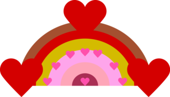rainbow with hearts png