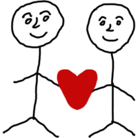 elemento de personas con corazon png