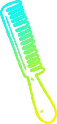 cold gradient line drawing cartoon comb