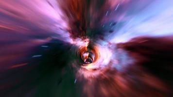 Loop hyperspace tunnel through space time background video