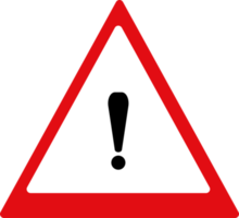 conception des panneaux de signalisation et des avertissements illustration d'icône de couleur rouge et blanche png