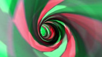 Abstract loop green red swirl flyin tunnel video